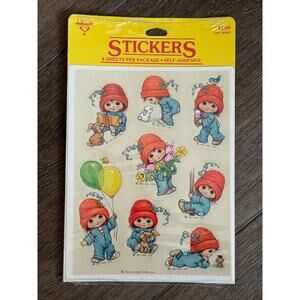 Vintage 1983 Hallmark Colorful Ambassador Little Muffin Girl New Sealed 4 Sheets